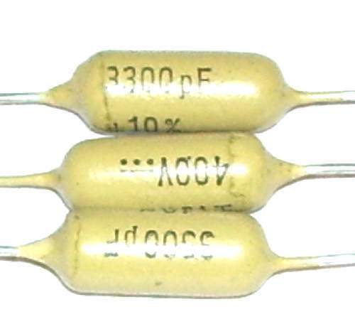 3 Condensateurs MULLARD MUSTARD C296 NOS 3.3nF - 400V - 0.0033uF - 3300pF @ - 第 1/1 張圖片
