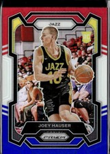 2023-24 Panini Prizm #293 Joey Hauser Prizms Red White and Blue Rookie Utah Jazz
