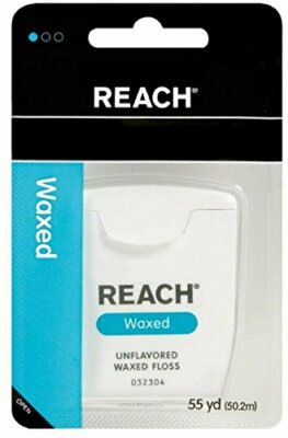 6 Pack Johnson & Johnson REACH Dental Floss Waxed Floss 55 Yards Each