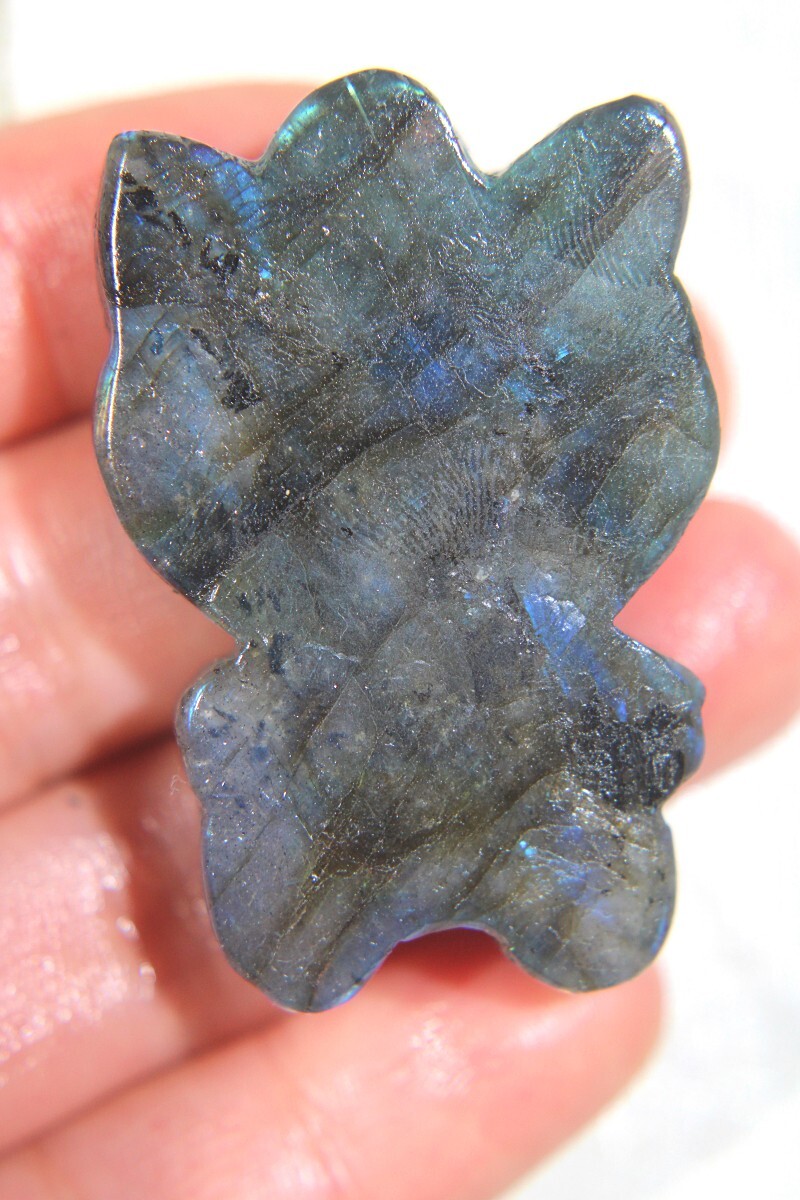 Y6694-1.8x1.3inch Hello Kitty labradorite crystal Hand Carved