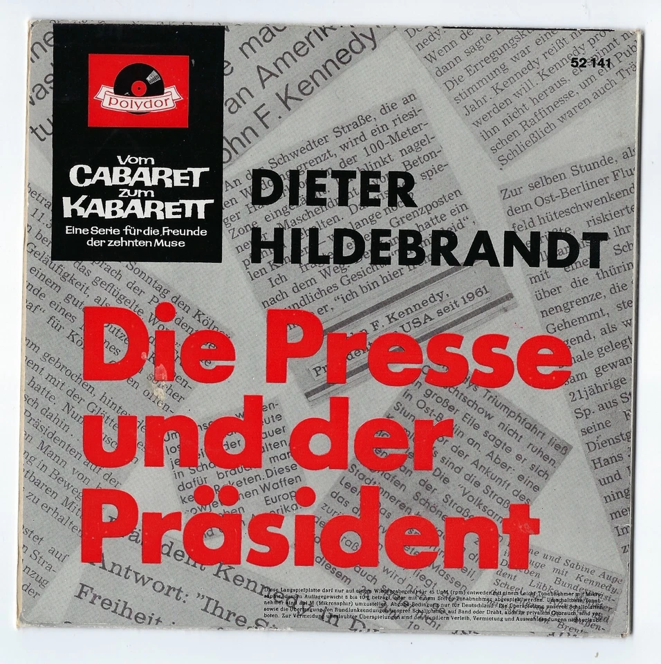 Dieter Hildebrandt: Die Presse und der Präsident (Kennedy), Polydor, Kabarett - Bild 2 von 4