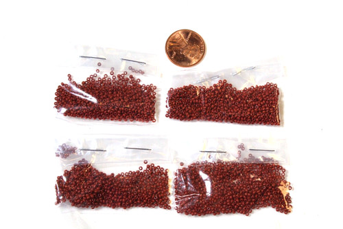 Vintage/Antique Micro Seed Beads-13/0 Opaque Brick Red-3.8g Pack-1.6-1.7 mm