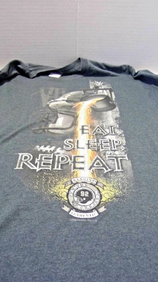 Steelers James Harris 92. Steelers, 2009, gris, camiseta mediana. Bonito, fútbol Foto 4 de 4