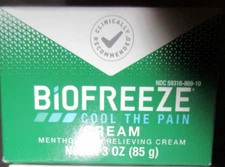 Biofreeze Cold Therapy Pain Treatment Relief Cream - 3oz EXP 03/31/26