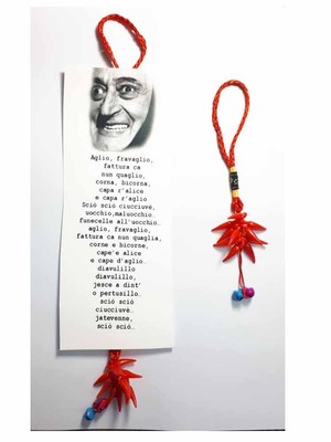 Schild KARTON 20x8CM POESIE SCIO CICCIUE TOTO' Hörner SCHILD