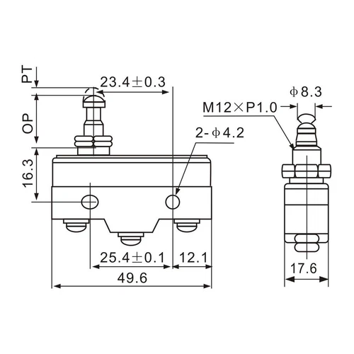 2PCS Z-15GQ-B 1NO + 1NC Panel Mount Snap Button Type Micro Limit Switch, Screw T - Picture 6 of 9