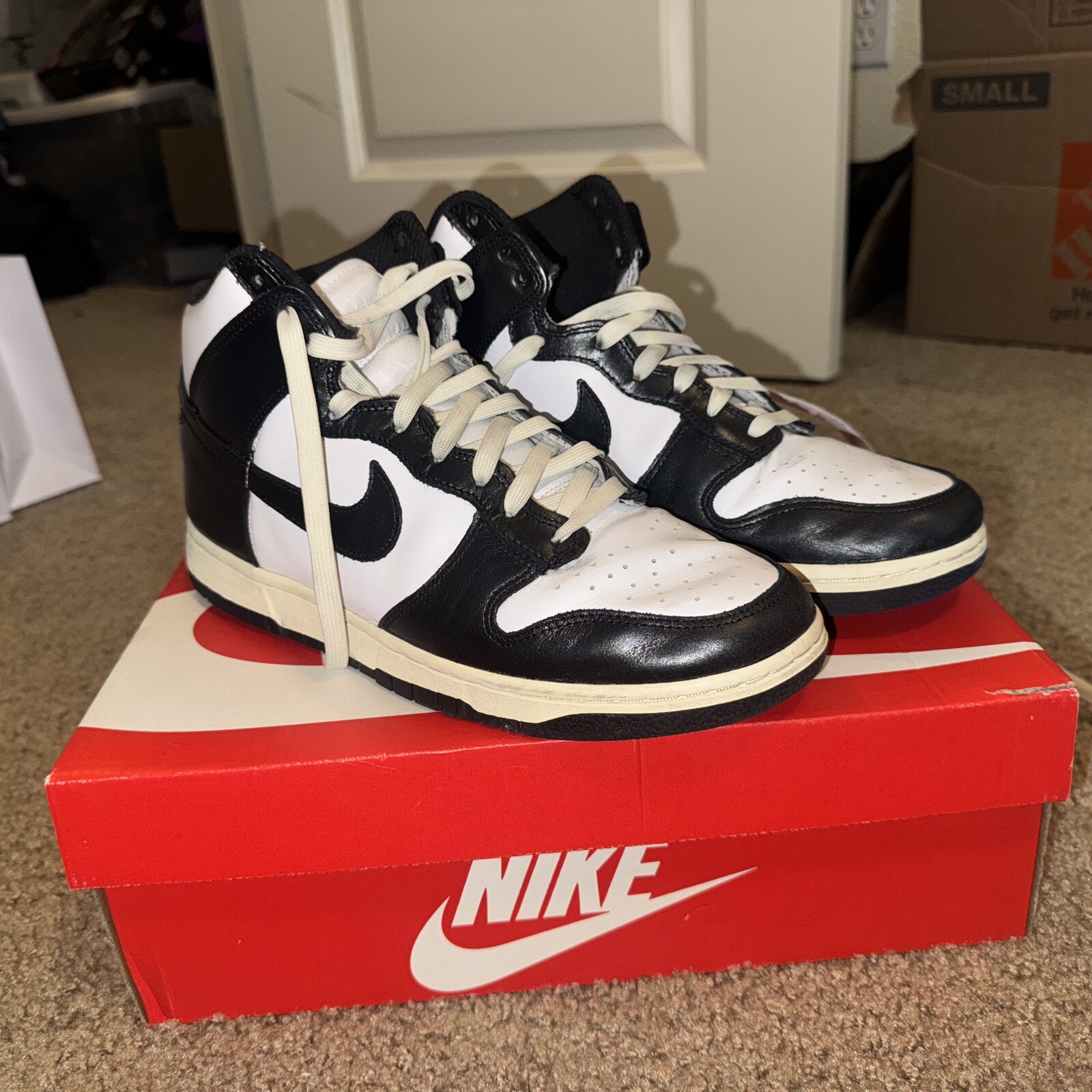 Nike Dunk High Vintage Black W Used Size 9 Men /size 10.5 Women With Box