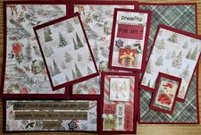  Premade Scrapbook Page/ Card Making/ Mat Set - 10 pieces: Old Fashion Christmas