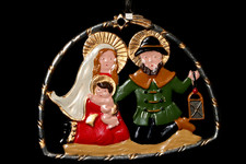 Christbaumschmuck aus Zinn fein bemalt Josepf und Maria Wilhelm Schweizer