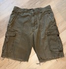 Y2K Abercrombie & Fitch Men’s Distressed Cutoff Cargo Shorts Olive Green 33
