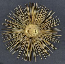 Vtg Sunburst Starburst Gold Tone 3 Tier Metal...