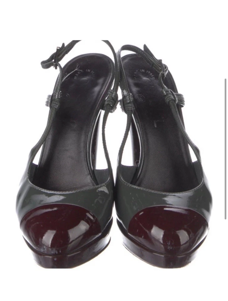 Chanel Zapatos de salón con cordones Gris Charol Sandalia Mujer Talla 6  Foto 2 de 3