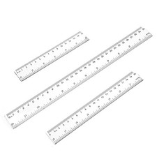 3 Pack 6 Inch 8 Inch 12 Inch Ruler Set Plastic Straight Ruler Transparent Mea...
