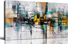 Abstract Wall Art for Living Room - Black and White Canvas Wall Art for Bedroom