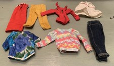 Vintage Retro Barbie Tops, Slacks, Skirts Outfits Clothes Lot Of 7