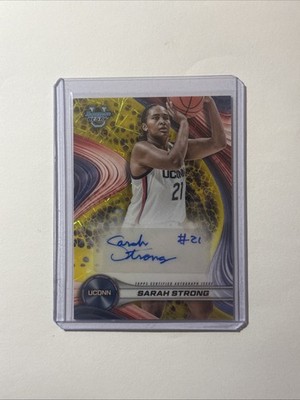 2024-25 Bowman Best U Sarah Strong Yellow Lazer Auto 73/75 # B24-SS Topps UCONN