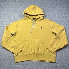 Polo Ralph Lauren Hoodie Men's Medium Yellow Long Sleeve Heavyweight Pullover