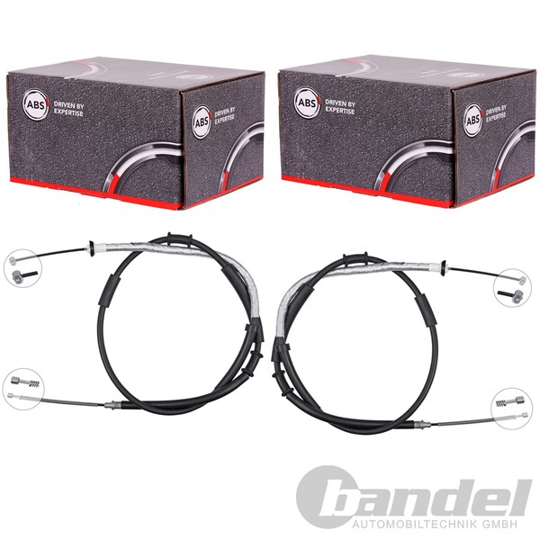 2X A.B.S. Handbremsseile Hinten Passend FüR Fiat 500L Trommelbremse Links+Rechts-image