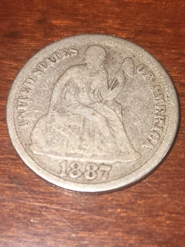 Coin 1887 Silver seated Liberty dime