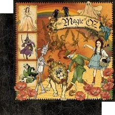 Graphic 45 The Magic Of Oz Halloween Cardstock Paper 12 dbl-sided sheet HTF 2021