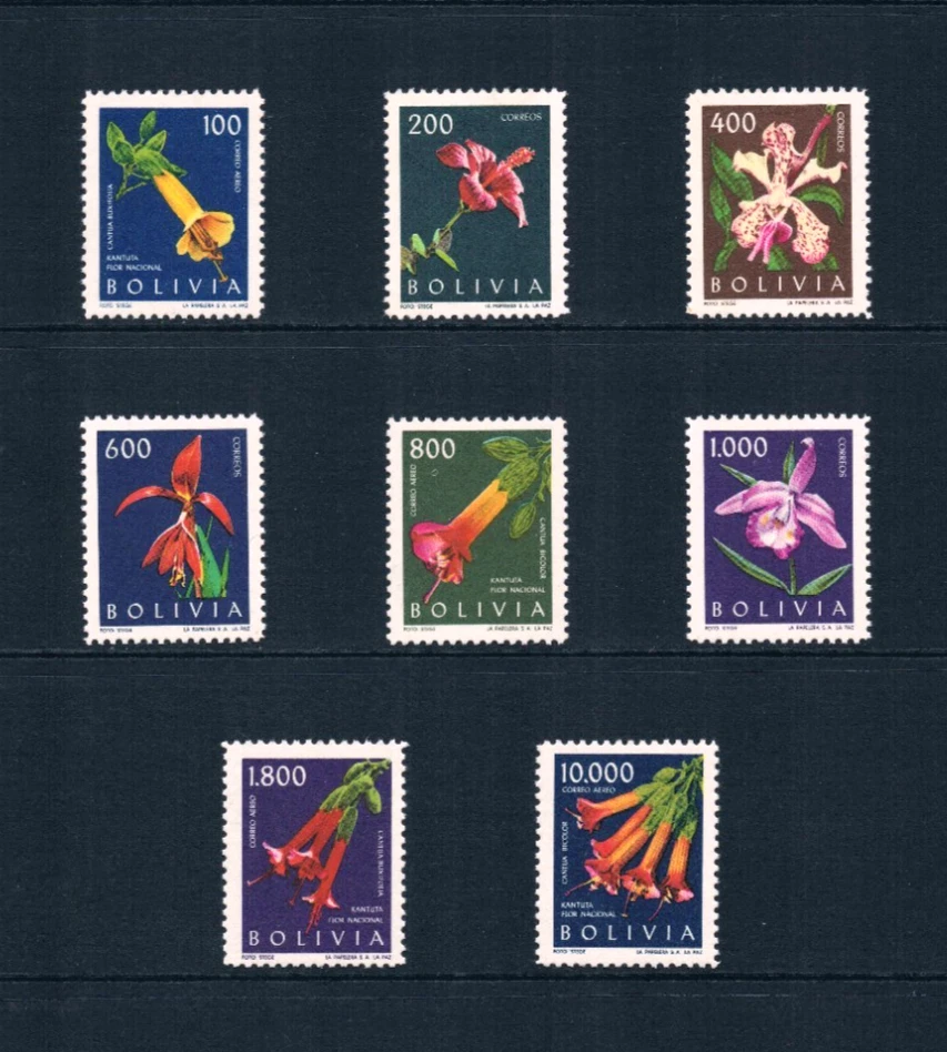 $23,35 Scott Value - 1962 BOLIVIA Flores Vida Silvestre América del Sur CV MNH NH UMM Foto 3 de 4