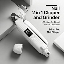 2 in 1 Electric Dog Nail Grinder and Clipper Rechargeable Pet Toenail Clippers