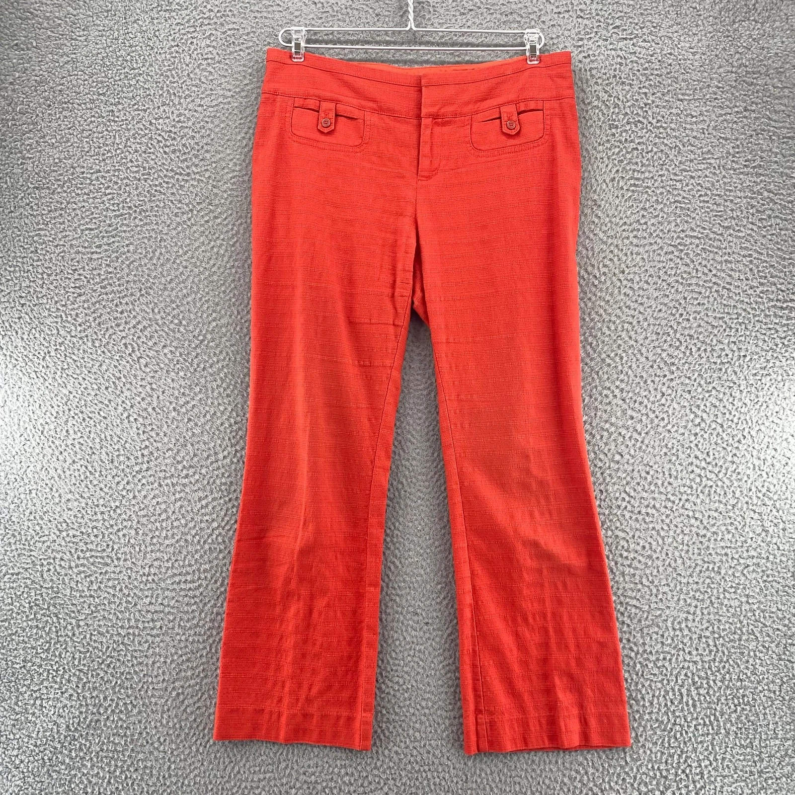 Cartonnier Pants Womens 8 Charlie Orange Crop Flare Cotton Stretch Crop Capri