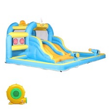 Inflatable Bouncy Castle With 450W Blower,Bouncy House with Double Slide Outdoor