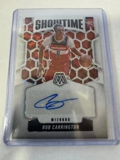 2024-25 Panini Mosaic Bub Carrington Showtime White Prizm RC Auto /25 #11844