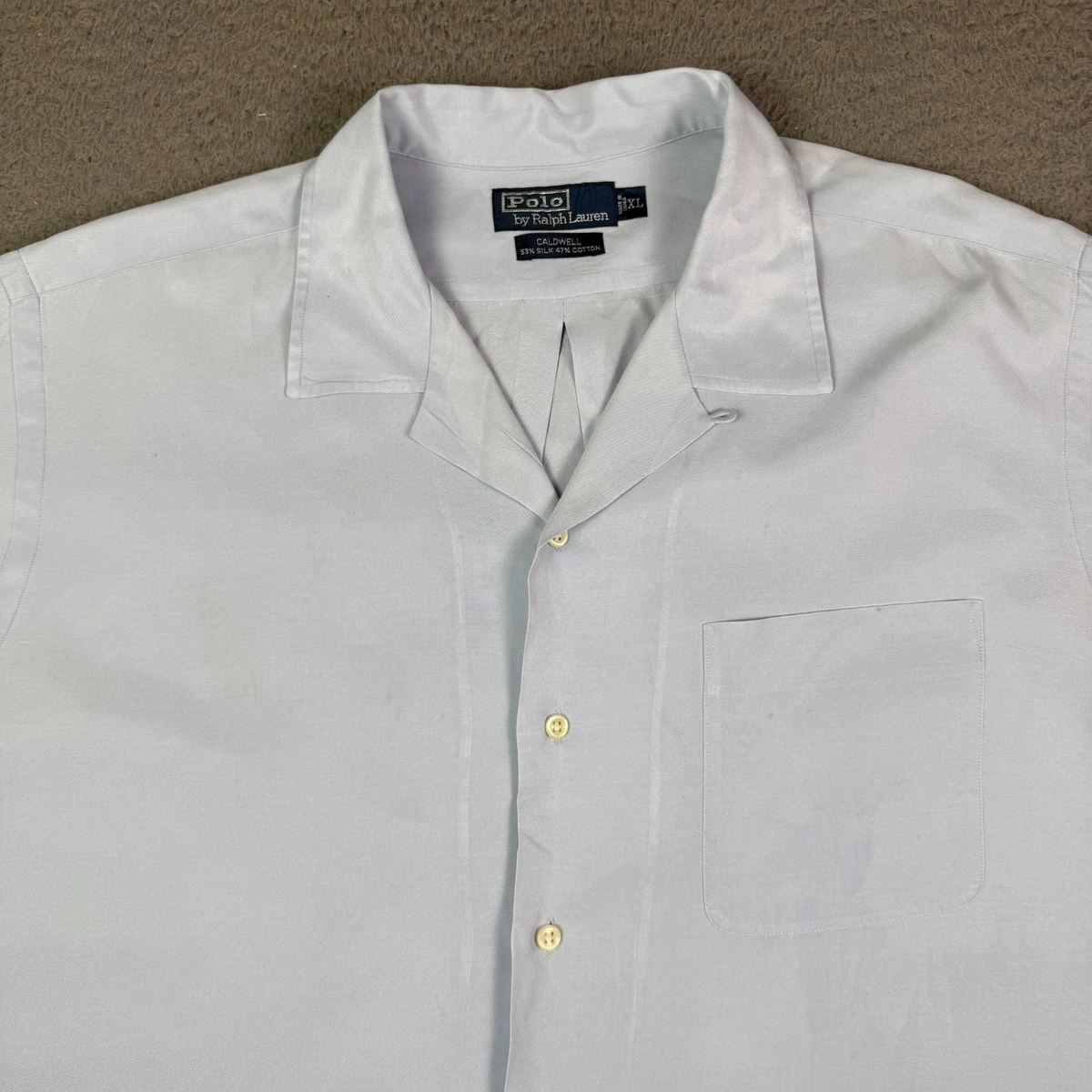 Polo Ralph Lauren Silk Short Sleeve Button-Up Casual Button-Down