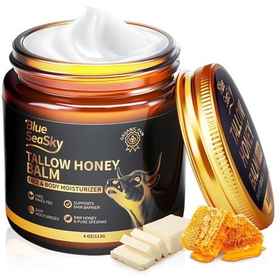 Beef Tallow for Skin Handmade Whipped Organic Grass-Fed Tallow Balm with Raw