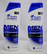 Head&Shoulders Men Advanced Series Refreshing Menthol Shampoo 2X 12.8 Oz As Show