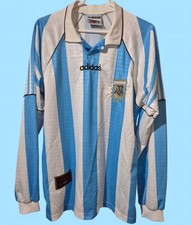 Argentina adidas Home L/S 1997 América Cup & World Cup Qualif Soccer Jersey Sz M