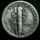 1917-S Mercury Dime - 90% Silver - Free Shipping!