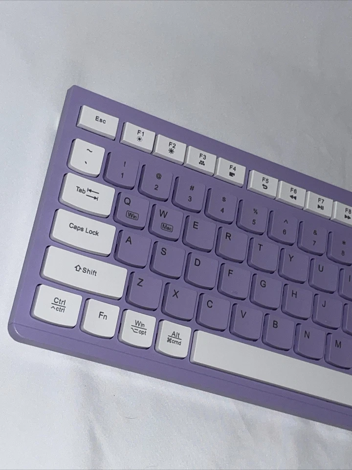 Wireless Keyboard & Mouse Combo | 2.4GHz USB Receiver Purple & White | PC Mac - Image 4 of 4