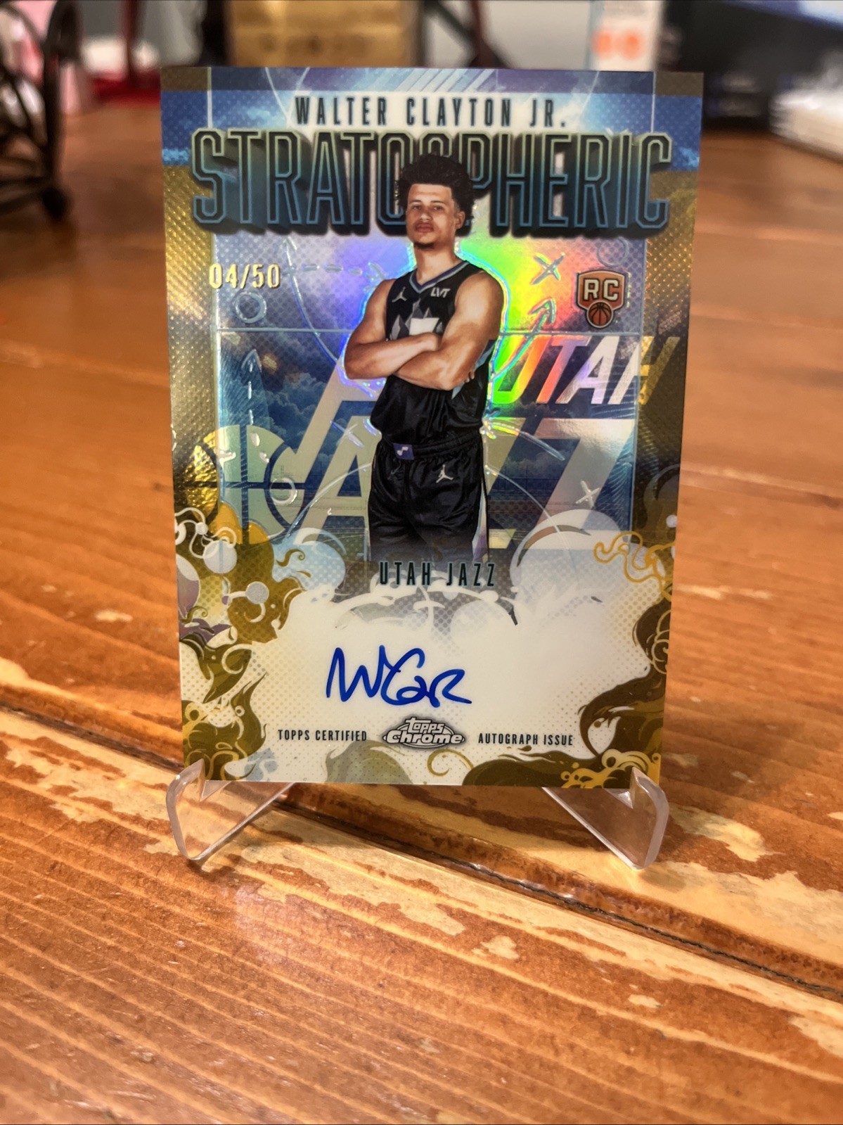 2025 26 Topps Chrome Basketball Walter Clayton Jr Stratospheric Gold Auto 04/50