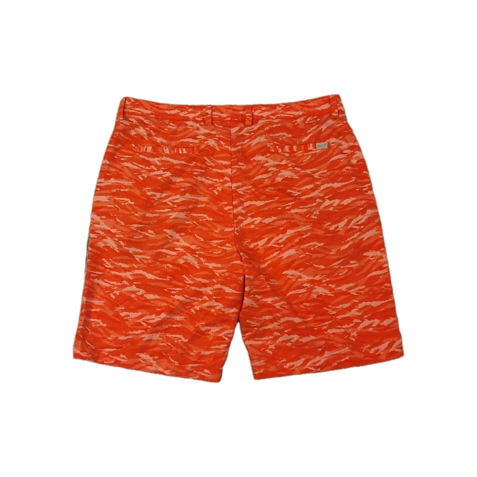 Greg Norman Men's 38 ML75 Microlux Play Dry Golf Short Orange Camo Preppy Golfer - Image 2 of 3