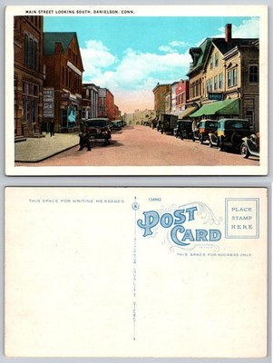 Main Street Danielson Connecticut Street Scene Postcard