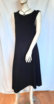 TOM TAYLOR schwarzes JERSEYKLEID Gr. 42 MIDI ärmellos A-Linie