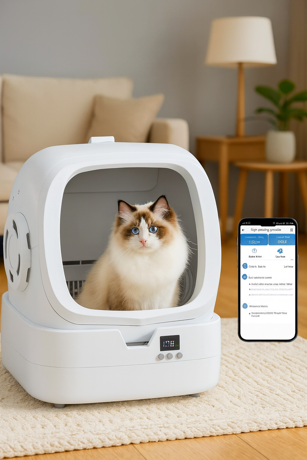 Automatic Self Cleaning Cat Litter Box APP Control Litter Box for Cats wifi 2.4G