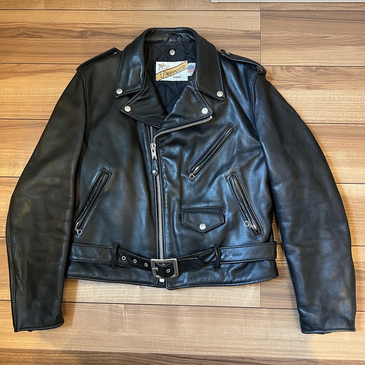 618 schott 42 perfecto double cowhide leather motorcycle jacket 