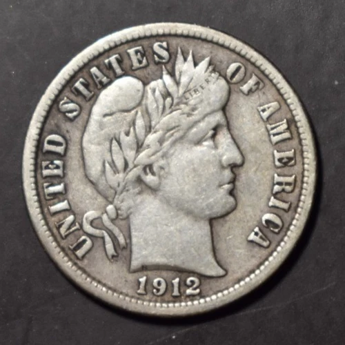 US  1912 P  Barber Dime  Choice VF