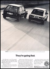 1983 VW Volkswagen GTI Vintage Advertisement Print Art Car Ad J470