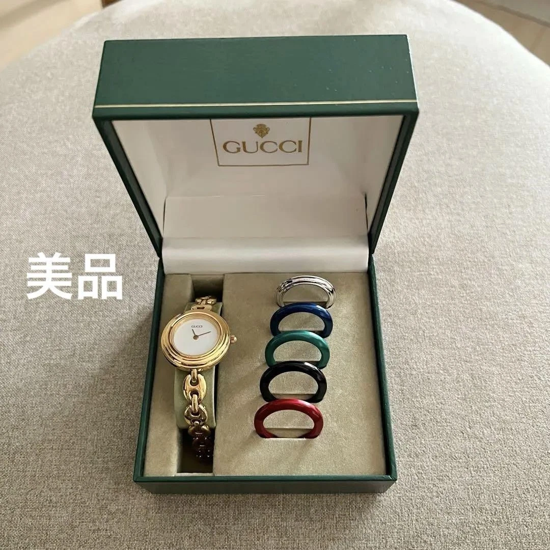 Gucci Catena Oro Orologio E Anello Set Lunetta Scambio Gioielli Usati Dal Giappone