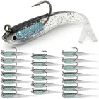 20pcs Soft Lead Fishing Lures Plastic Artificial Bait Bass Pike Trout Swimbait