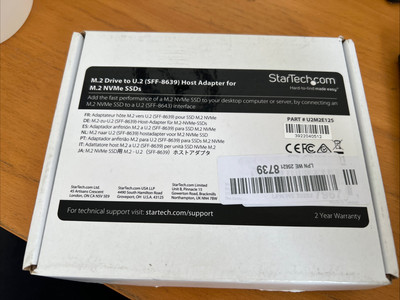 Startech.Com M.2 Antrieb auf U.2 SFF 8639 Host Adapter ohne Schrauben U2m2e125