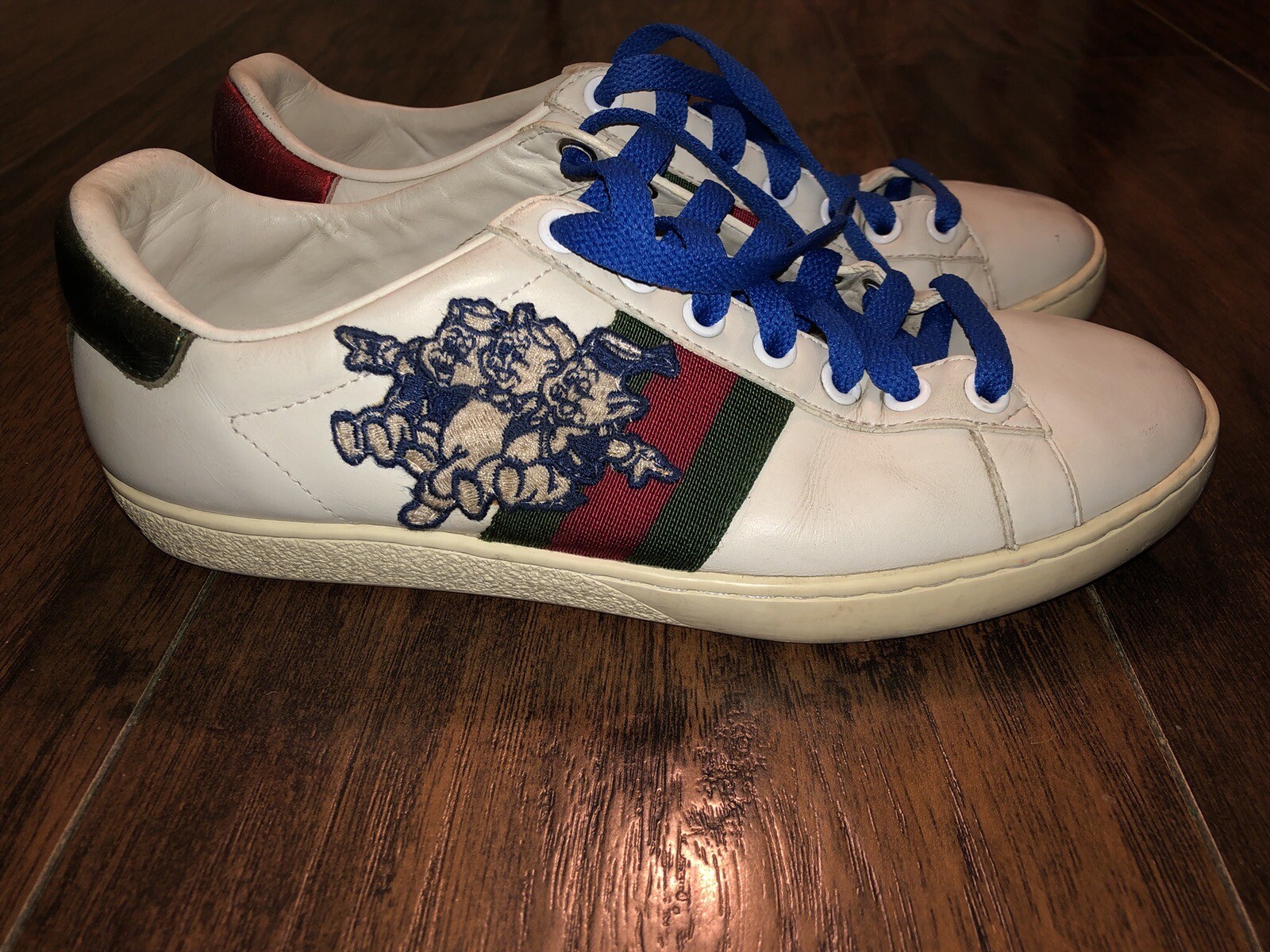 Gucci X Disney Ace “3 little pigs” Rare Blue Laces Sn… Gem