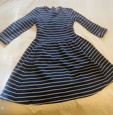 Whistles 10 Navy White Striped Dress Good Condition UK