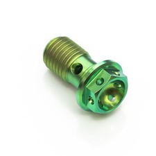 Einzelne grüne Titan Hohlschraube Schraube für Ducati Streetfighter V2 Bremssattel