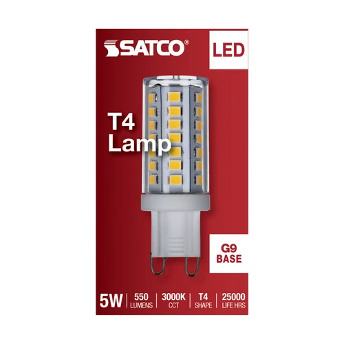 Satco S11234 JCD LED Bulb 120V 5W =40W Double Loop G9 T4 Clear 3000K Soft White - Picture 4 of 7